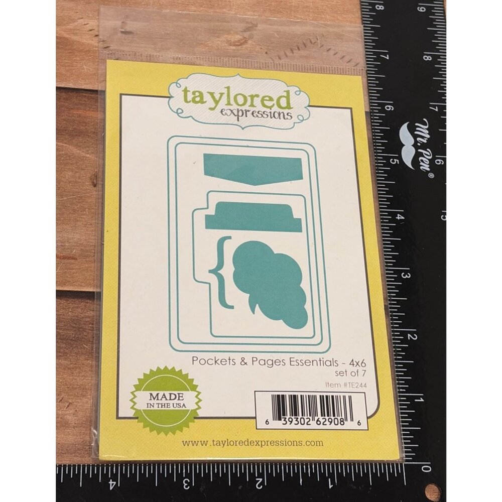 GENTLY USED TAYLORED EXPRESSIONS TE244 POCKETS & PAGES SET OF 7 CRAFT DIE